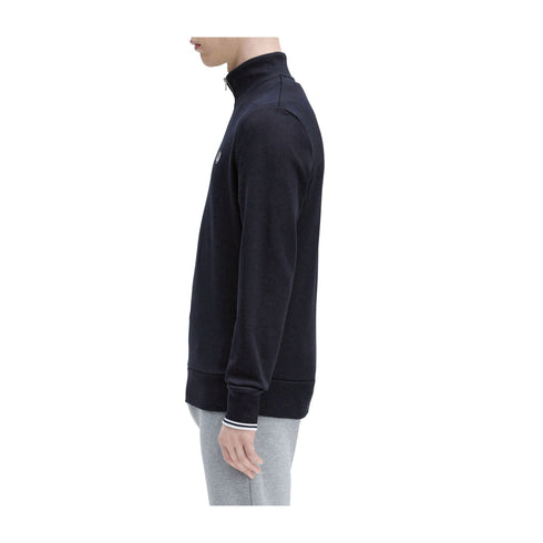 FRED PERRY Felpa con zip Felpa Uomo mezza zip con logo Nero - Francavilla Moda